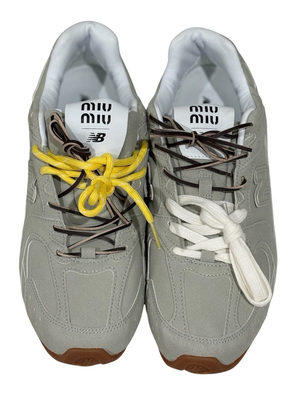 New Balance x Miu Miu 530  Low Top Lace-Up Suede Sneakers Gray Style 165 size 42